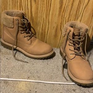 Fuzzy Tan Winter Boots
